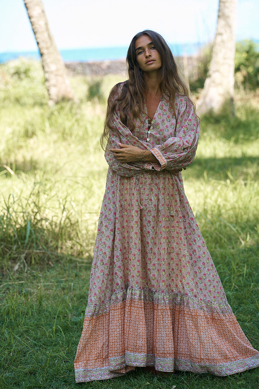 fitted lace wedding dress Bhoomi Maxi Dress Sunset