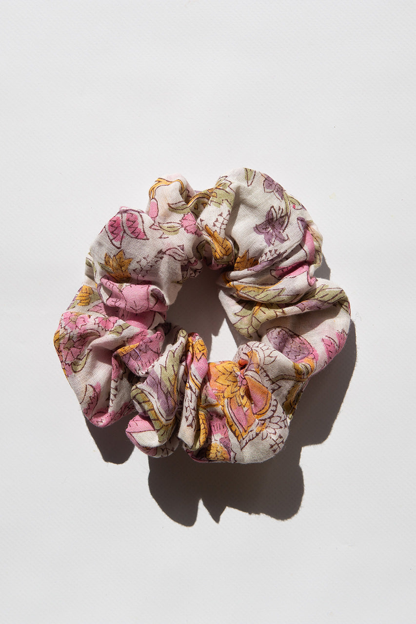 Upcycled Scrunchie ~ Fuchsia Bloom