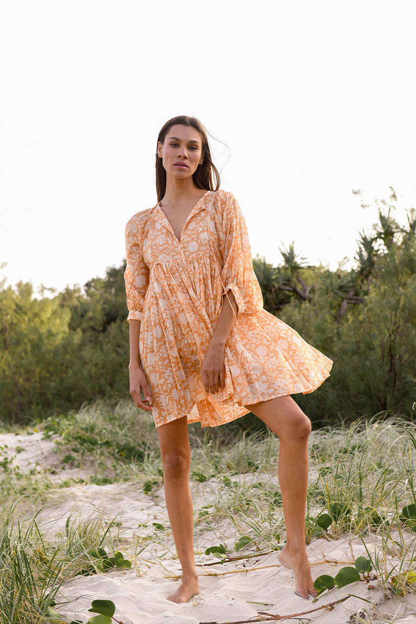 Kyra Mini Dress ~ Blue Iris – Daughters of India