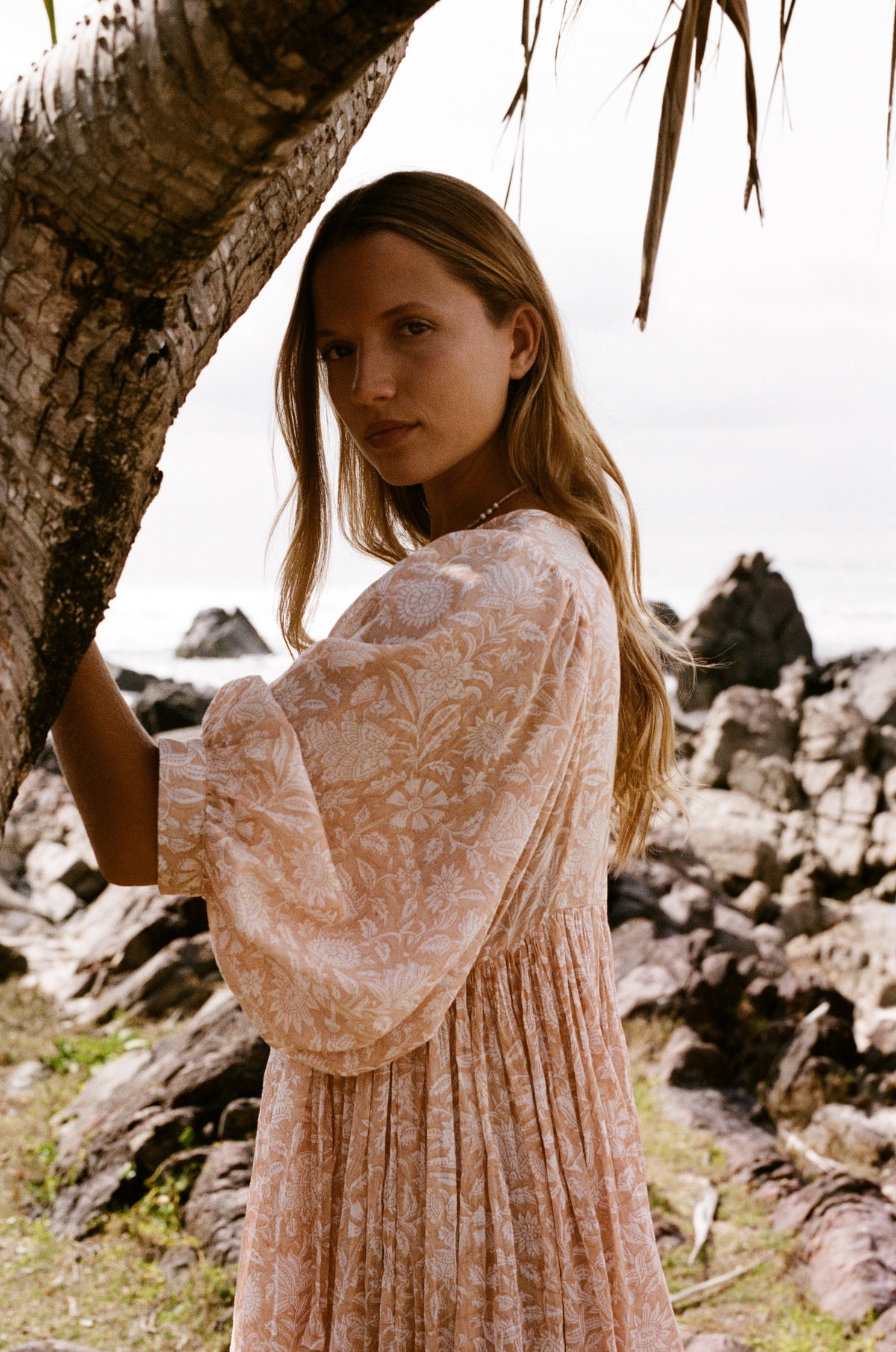 Kyra Mini Dress ~ Apricot Blush | | Hand Block Printed Cotton Dress – DOI