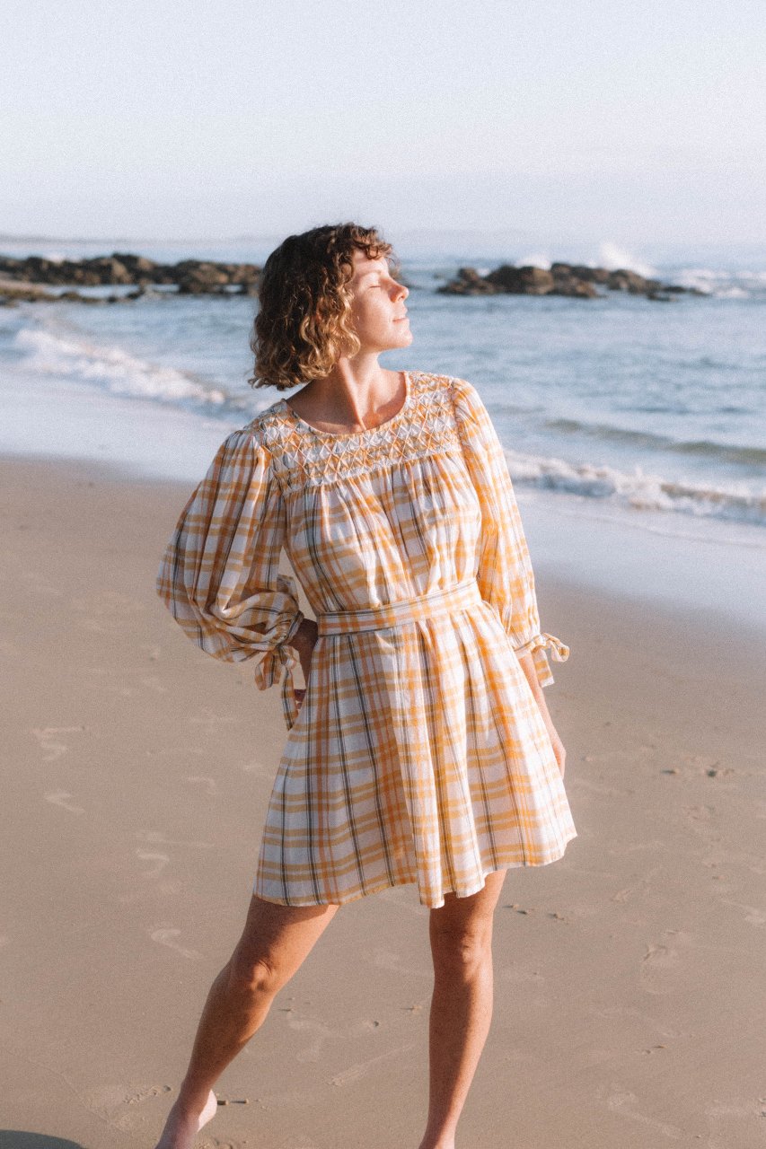 Freya Dress ~ Honeycomb Plaid