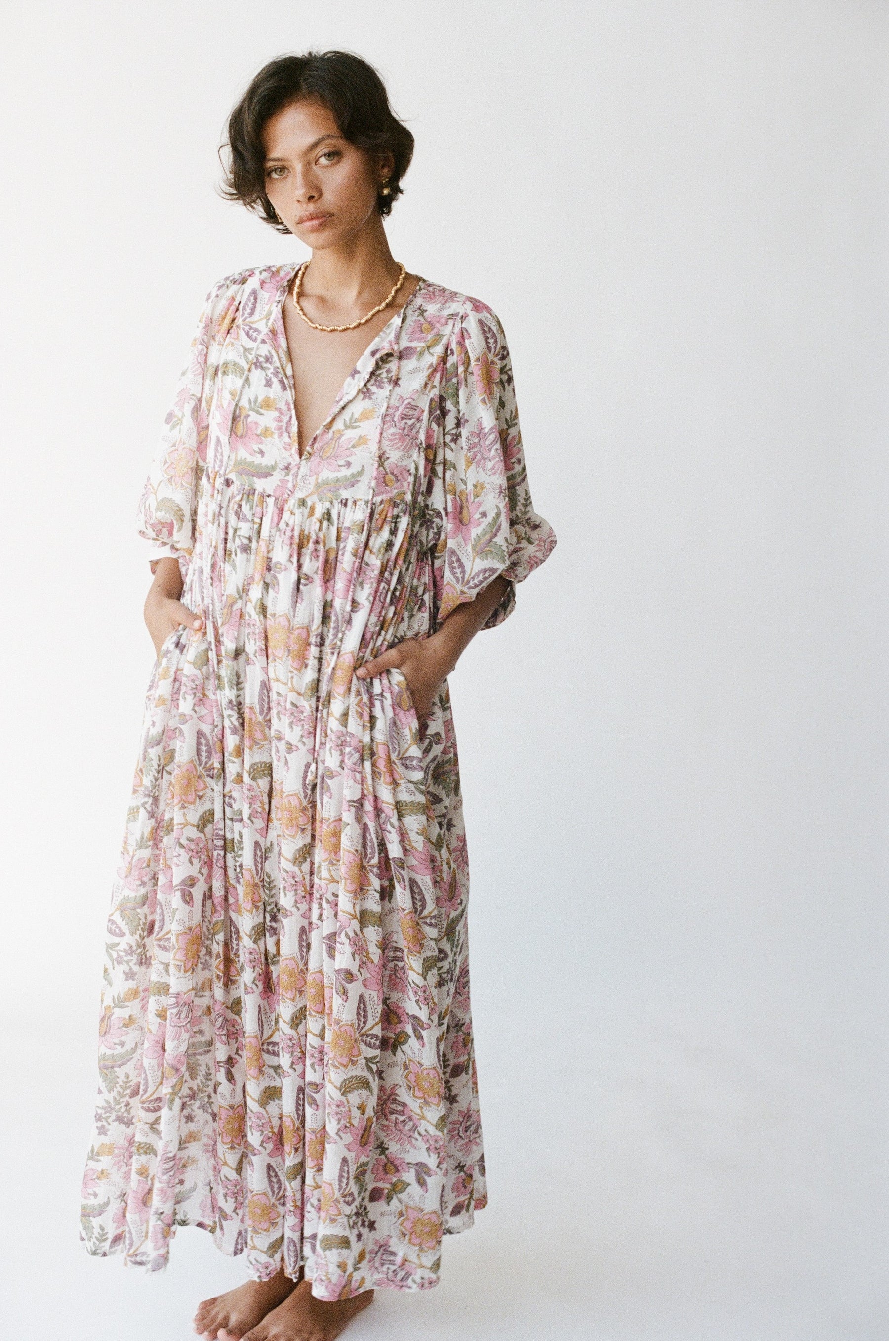 Kyra Maxi Dress ~ Fuchsia Bloom – Daughters of India