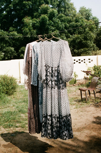 Nora Maxi Dress ~ Noir | An Ode To Art Of Handmade Block Print DOI Nora Maxi Dress ~ Noir | An Ode To Art Of Handmade Block Print DOI