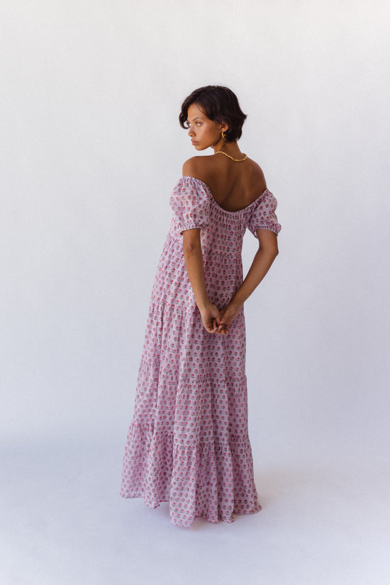 Daughters of India✳︎ SITA MAXI DRESS Sita Maxi Dress Violet | Hand Block Print Cotton | Daughters of India
