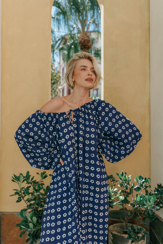 Zahra Midi Dress ~ Indigo | Consciously Crafted, Effortless Style DOI Zahra Midi Dress ~ Indigo | Consciously Crafted, Effortless Style DOI