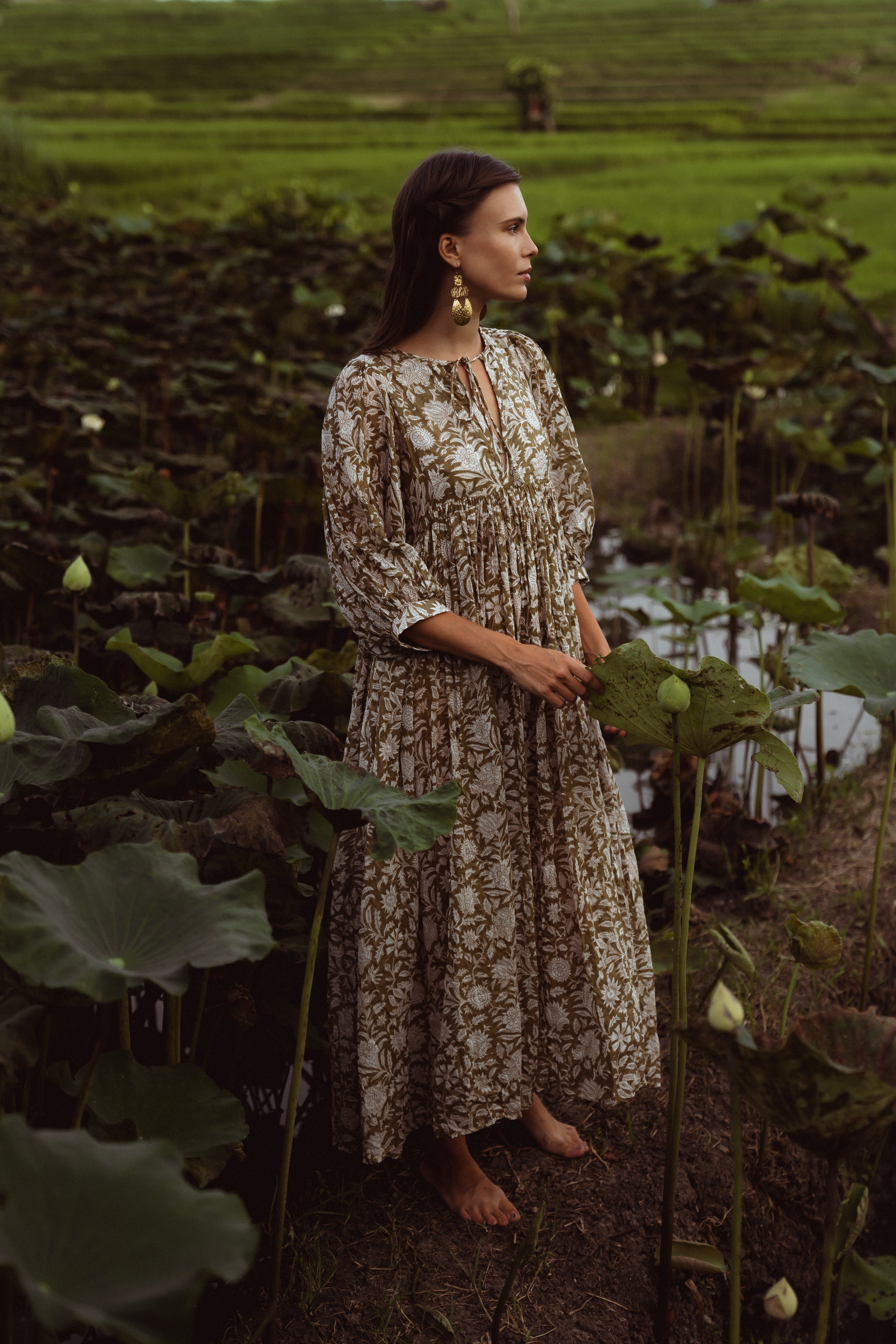 Sita Maxi Dress ~ Green Lily – Daughters of India