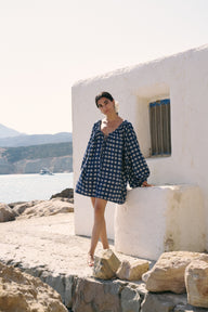 Zahra Mini Dress ~ Indigo