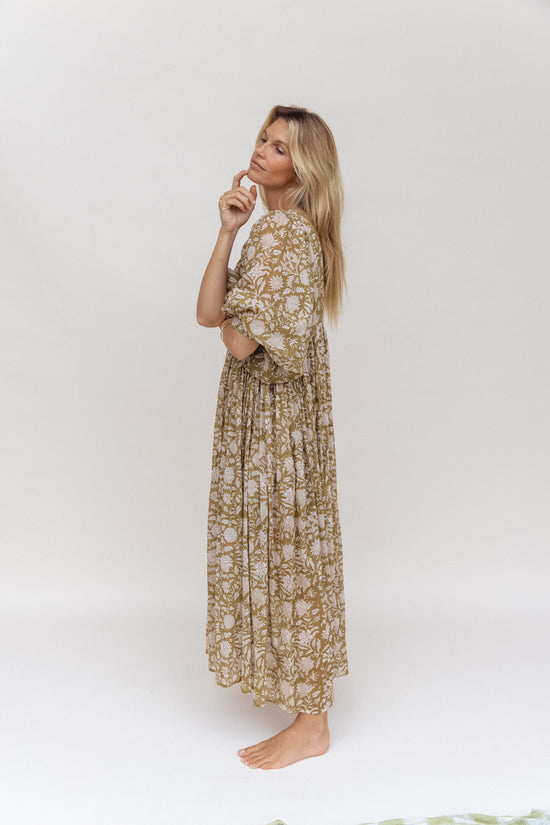 daughters of india maxi dress Sita Maxi Dress ~ Green Lily