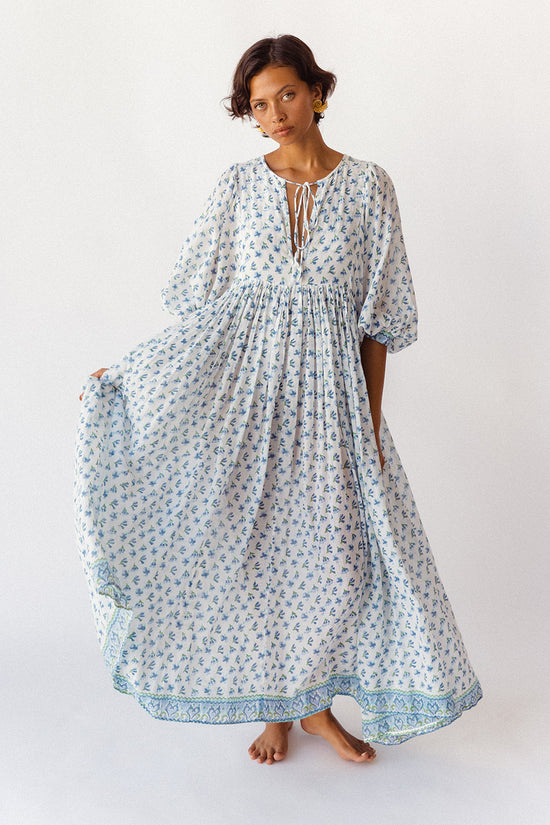 Kyra Maxi Dress ~ Azure | Artisan Made, Sustainably Crafted DOI Kyra Maxi Dress ~ Azure | Artisan Made, Sustainably Crafted DOI