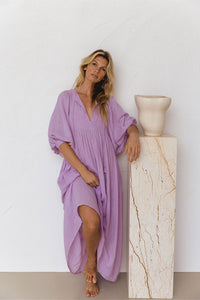 Kyra Maxi Dress ~ Lilac Gauze