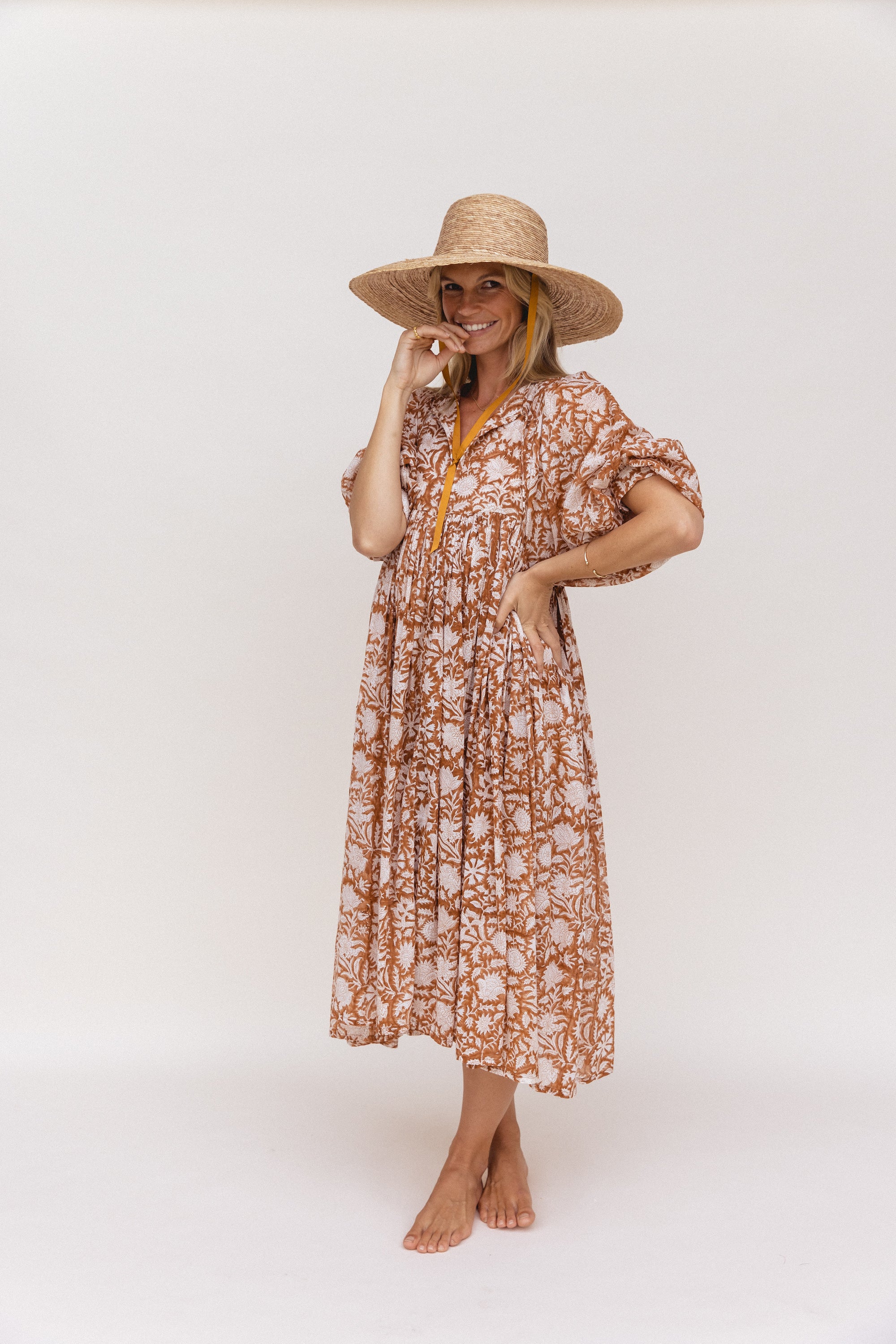 【Daughters of India】Kyra Midi Dress Kyra Midi Dress ~ Caramel – Daughters of India