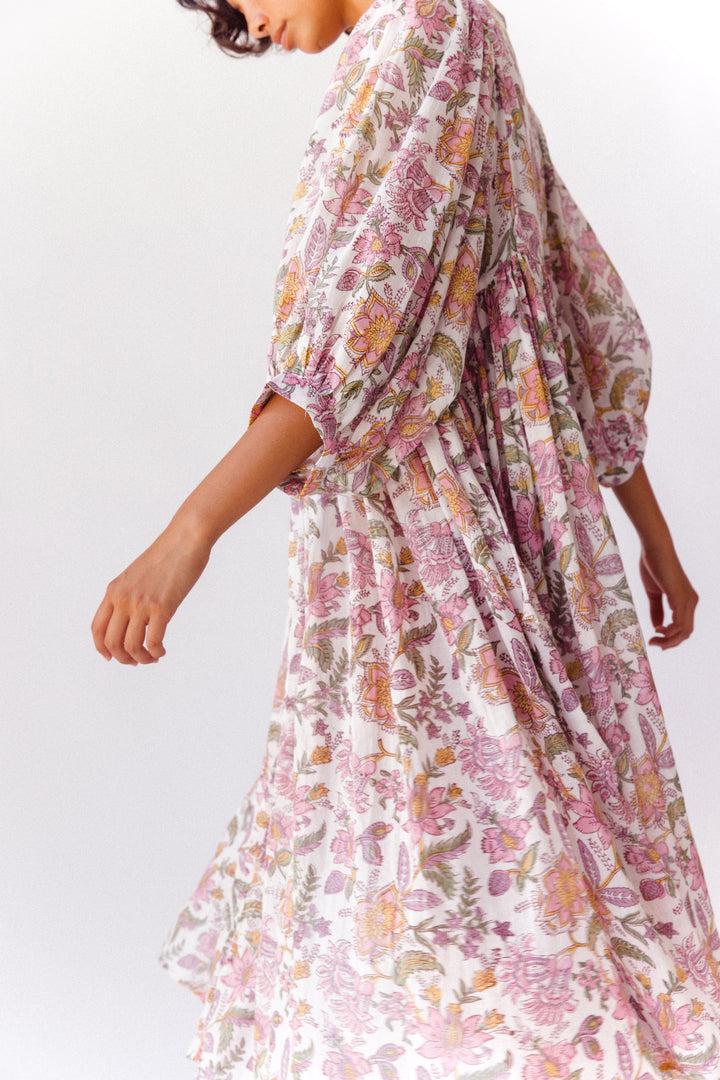 Kyra Midi Dress ~ Fuchsia Bloom