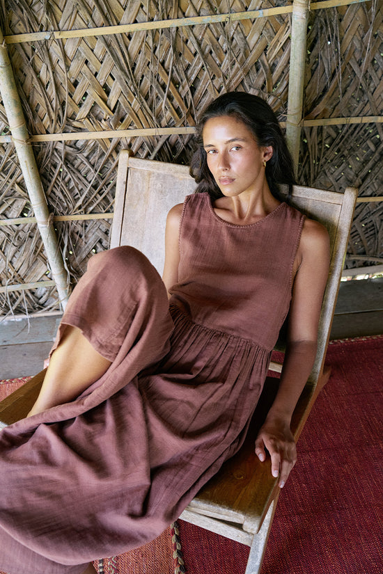 chocolate brown cotton dress Womens Next Chocolate Brown Jersey Waisted Summer Dress US 16