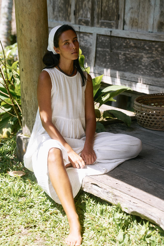 white cotton dress india Aroha Maelin Kala Cotton White Summer Dress with Pull-Thread Embroid White Co India