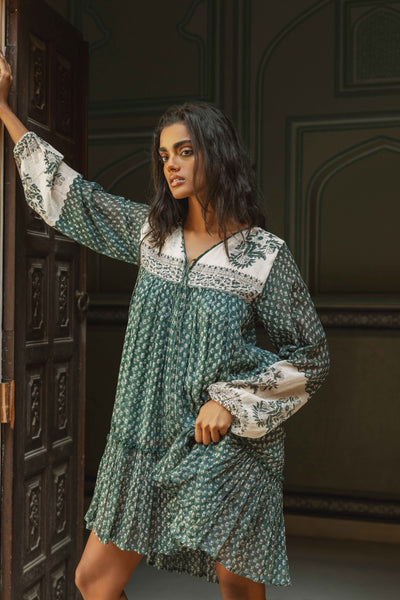 Rooh Mini Dress ~ Pine