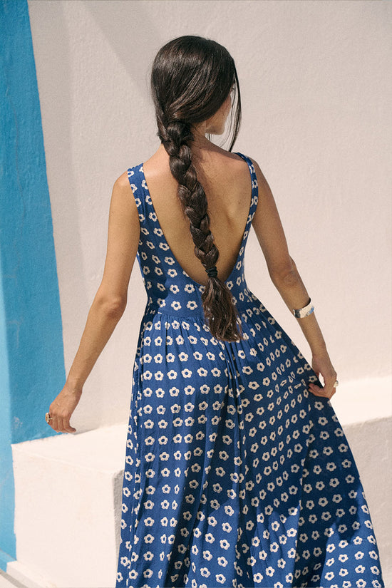 Veda Dress ~ Indigo | Linen Cotton Blend, Ethically Made in India DOI Veda Dress ~ Indigo | Linen Cotton Blend, Ethically Made in India DOI