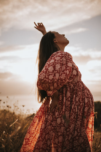 Kyra Midi Dress ~ Saffron