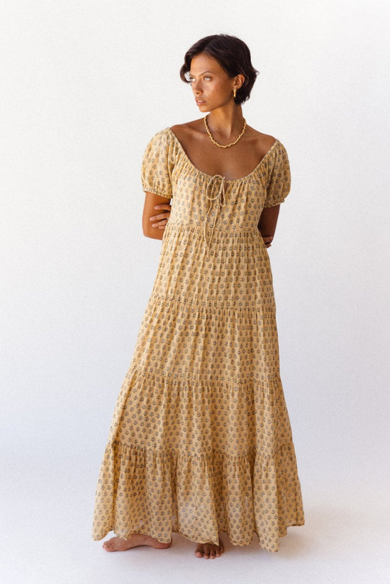 Sita Maxi Dress ~ Daffodil | Hand Screen Printed Maxi Dress – DOI