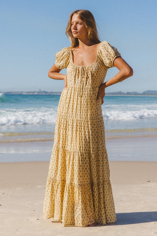 Sita Maxi Dress ~ Daffodil | Hand Screen Printed Maxi Dress – DOI