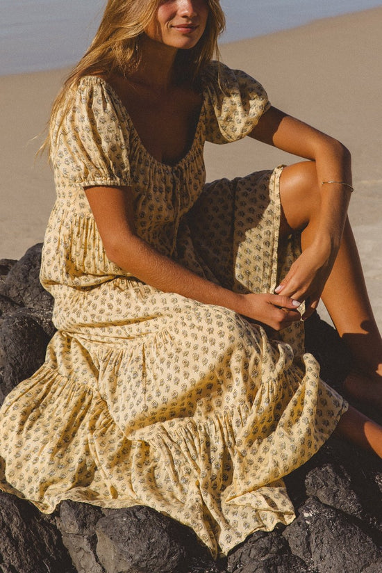 Sita Maxi Dress ~ Daffodil | Hand Screen Printed Maxi Dress – DOI