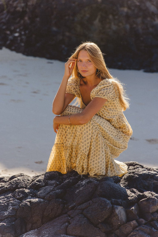 Sita Maxi Dress ~ Daffodil | Hand Screen Printed Maxi Dress – DOI