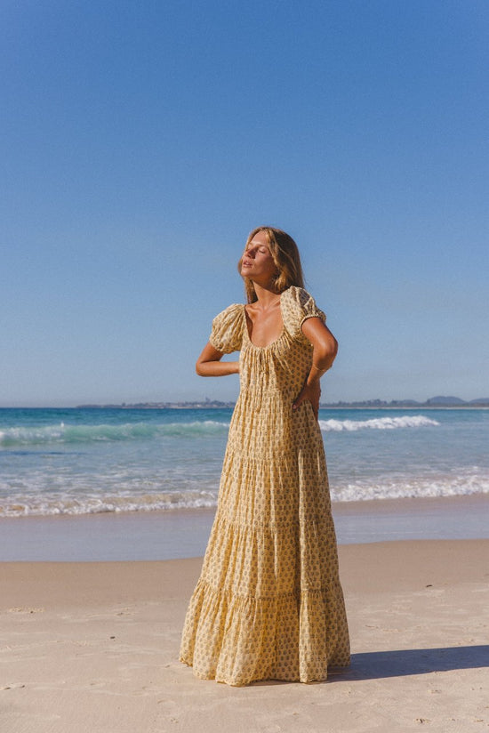 Sita Maxi Dress ~ Daffodil | Hand Screen Printed Maxi Dress – DOI