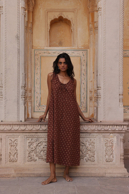 indian inspired midi dress Mustard Yellow & Blue Floral Crepe Empire Midi Dress L