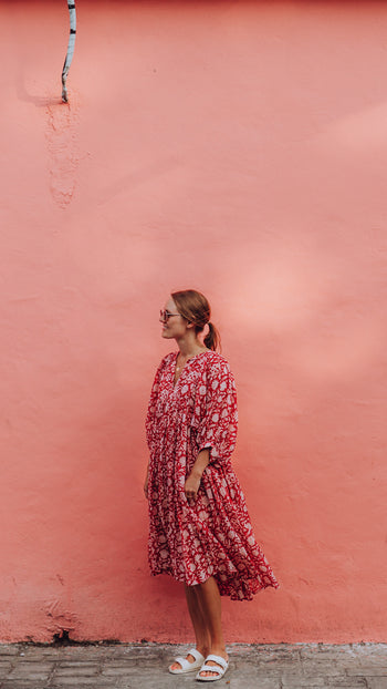 Kyra Midi Dress ~ Saffron