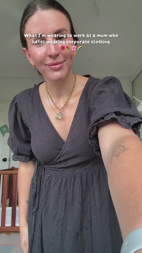 Uma Maxi Dress ~ Black | Sustainable Slow Fashion Wrap Dress – DOI