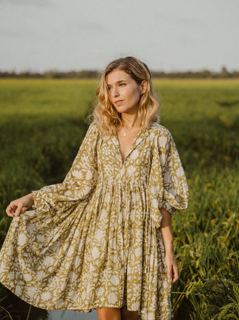 Kyra Mini Dress ~ Olive | Made Slowly, Worn Endlessly – Daughters