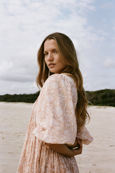 Kyra Mini Dress ~ Apricot Blush