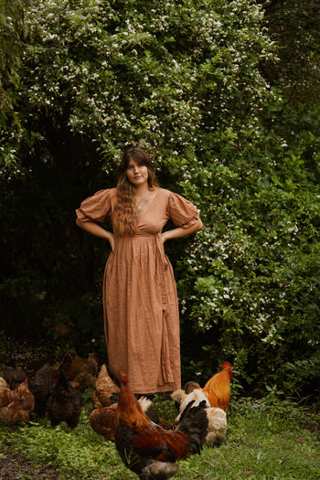 Uma Maxi Dress ~ Clay | Ethically Crafted Organic Cotton Wrap Dress DOI Uma Maxi Dress ~ Clay | Ethically Crafted Organic Cotton Wrap Dress DOI