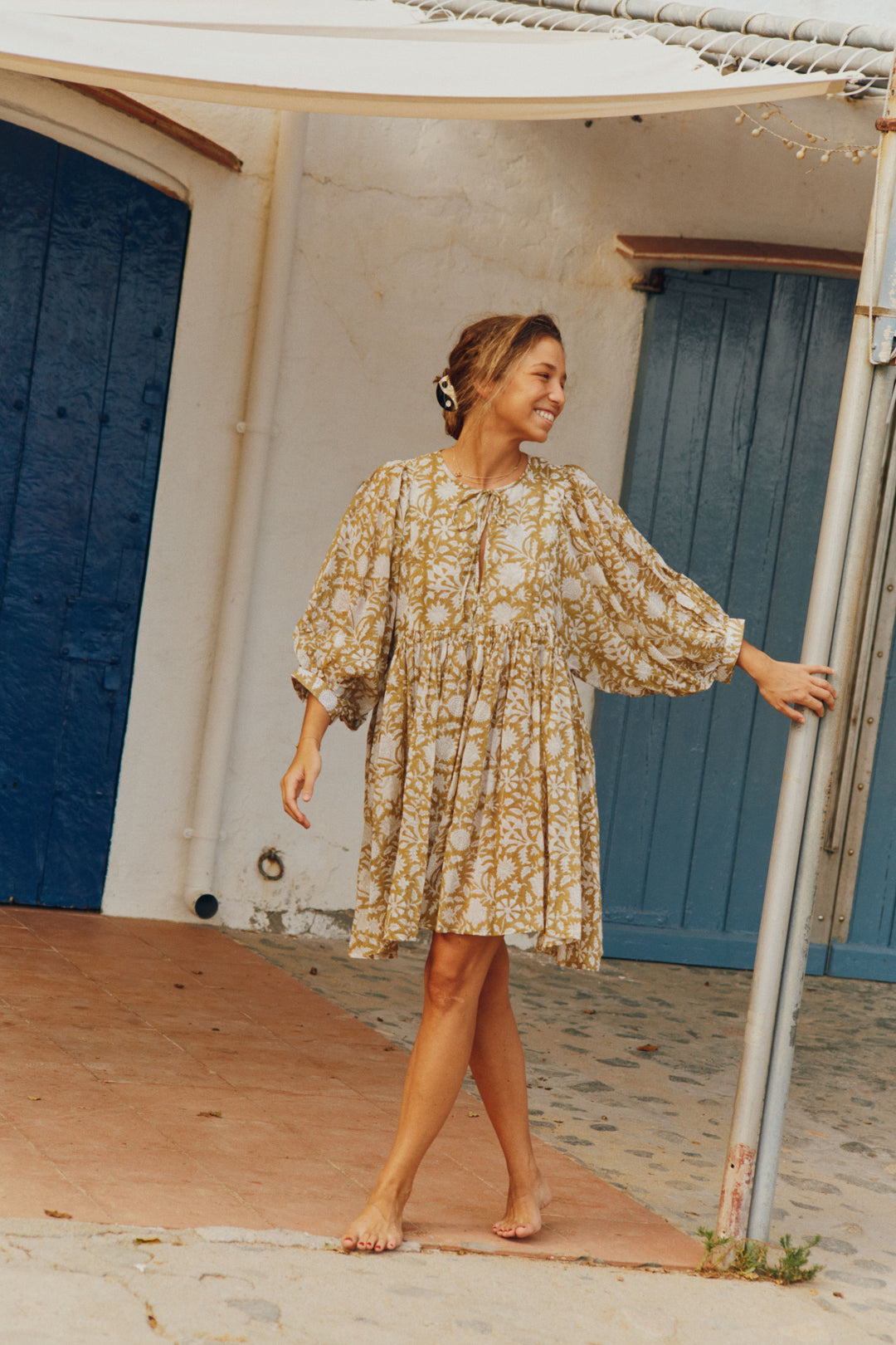 Kyra Mini Dress ~ Golden Palm