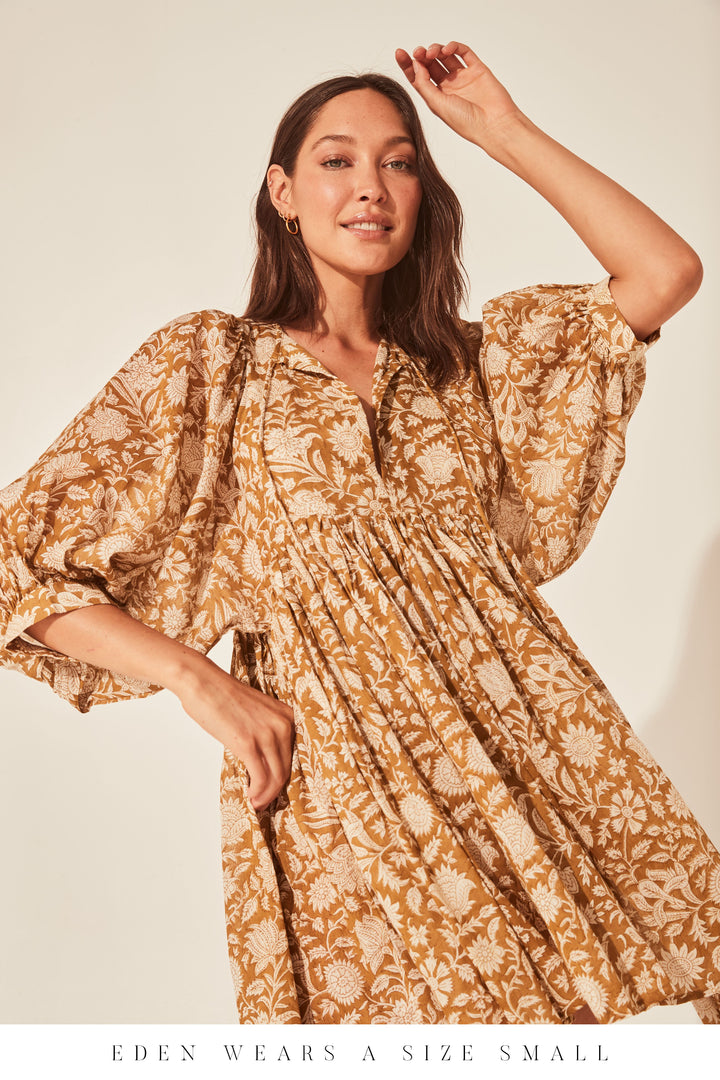 Kyra Mini Dress ~ Golden Palm
