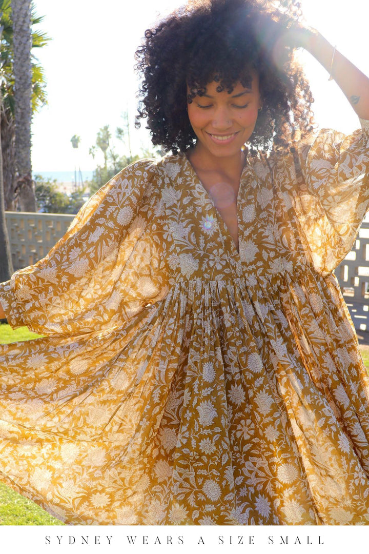 Kyra Mini Dress ~ Golden Palm