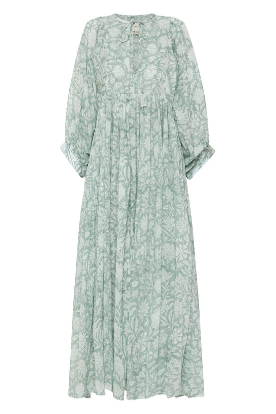 kyra midi dress daughters of india Kyra | Midi Dress | Sumac - Boho Balloon Sleeve Gauze Cotton