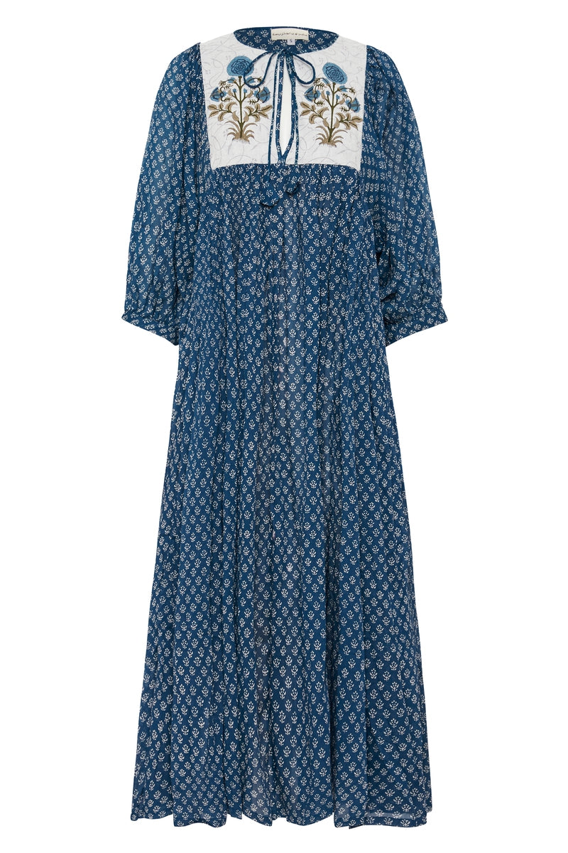 Kyra Midi Dress ~ Blue Carnation
