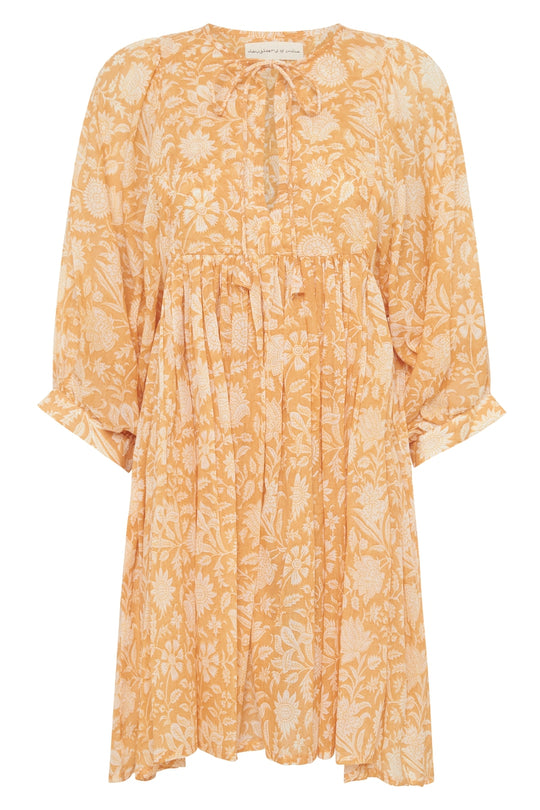 Kyra Mini Dress ~ Tangerine – Daughters of India