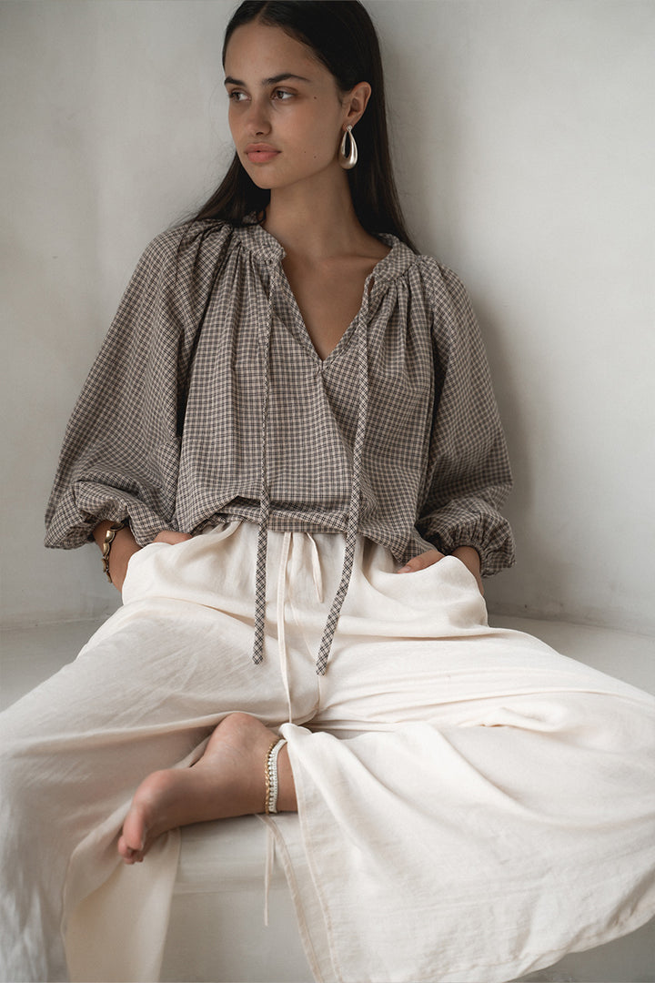 Poet Blouse ~ Taupe