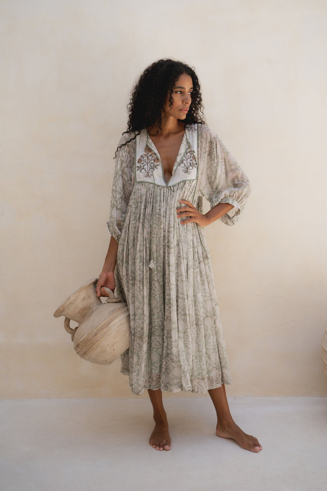 Diya Midi Dress ~ Pistachio