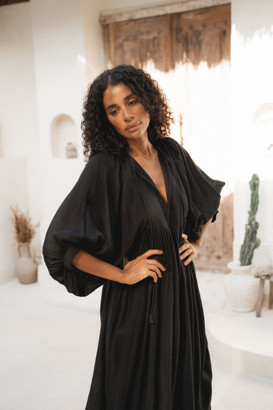 Kyra Midi Dress ~ Black Gauze | Conscisouly Crafted Cotton Dress DOI Kyra Midi Dress ~ Black Gauze | Conscisouly Crafted Cotton Dress DOI