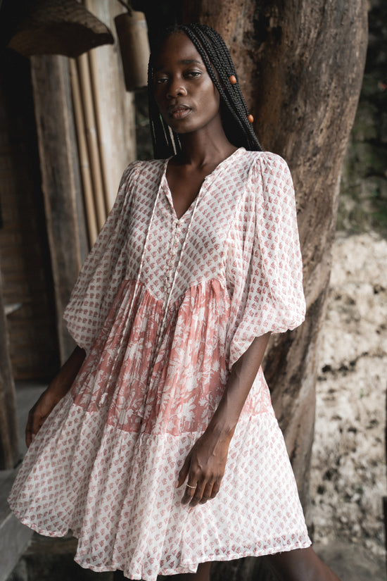 Nora Mini Dress ~ Primrose | Artisan Hand Crafted Block Print