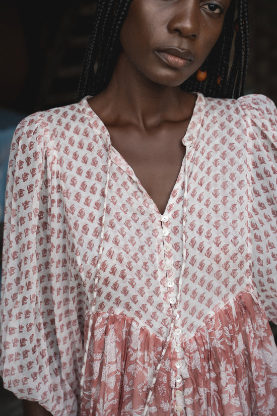 Nora Mini Dress ~ Primrose | Artisan Hand Crafted Block Print